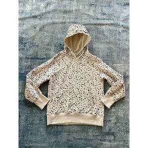 Athleta Girl Cream Black Brush Dot Retroactive Over Sized Hoodie Size Large